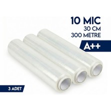 LİNPAŞ BLOWN & CAST EXTRUSION Gıda Streç Film 30CM 300MT ( Pe Cling Films ) Gıda Saklama ve Hijyenik Ambalaj - 3 Adet