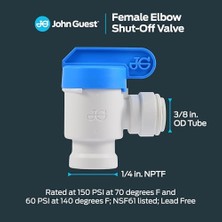 Jg Speedfit PPSV501222WP 3/8 inç – 1/4 inç Npft Kadın Dirsek Shut Off Vana