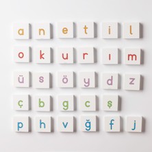 Manyetik Renkli Harf Blokları - Alfabe - Meb Yeni Harf Gruplarına Göre Eğitici Oyuncak
