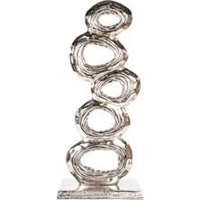 Metal Dekoratif Sanatsal Obje Gümüş 22X12X52 Cm.