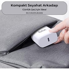 Bix BX-PD20TA 20W Pd Type-C Hızlı Şarj Adaptörü Hızlı Şarj Protokolü Destekli, 15 / 15 Pro Max /14/13/12 Pro Max, S22/S21/ 10, iPad Air/pro ve Daha Fazlasıyla Uyumlu