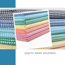 160X170 cm Sarı Küçük Kare Desen Pötikareli Masa Örtüsü, Sofra Bezi, Piknik Örtüsü