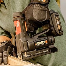 WX843 20VOLT/2.0AH. Li-Ion Şarjlı Profesyonel 6-14MM Zımba ve 15MM Çivi Çakma + 3500 Adet Yedek Zımba ve Çivi