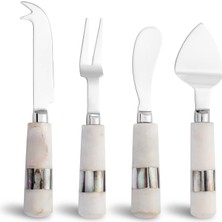 Romano Mermer Peynir Servis Seti Beyaz