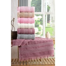 Tekstil Shiny 6'lı 50X90 cm El&yüz Havlu Seti Pembe