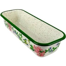 Pişirme Kalıbı Veya Fırın Kalıbı Uzun Ömürlü ve Estetik Tasarım, Baton Kek, Ekmek, Tatlı, Kurabiye Için Çok Yönlü Pişirme Kalıbı (Bej- Yeşil Motifli)