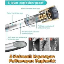 Mavi Paslanmaz Kopmaz Kaliteli Pvc Duş Hortumu Tüm Duş Setleri ile Uyumlu 1,5 Metre