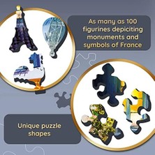 TR20142 1000 Parça Ahşap El Sanatları Düzensiz Şekiller 100 Figür Anıtlar ve Semboller Yetişkinler ve Çocuklar Için Modern Bulmaca Kendin Yap 12+ Ahşap Fransız Sokak