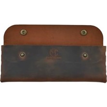 El Yapımı Kalemlik Hakiki Deri, Deri Küçük Kalem Kutusu – Iş, Ofis, Okul Aksesuar Tutucu, Klasik ve Minimal El Yapımı Tasarım Kalemlik (Taba)