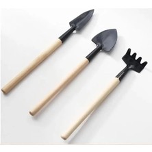 3 Parça Mini Bitki Hobi Seti - Bahçe Saksı Sukulent Bakım Çapa-Tırmık-Kürek