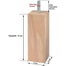 Ahşap Mobilya Koltuk Kanepe Ayağı Vida Çapı 10 mm