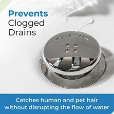 Küvet Gider Süzgeci, Kombo Paket, Silikon Tıkaçlı, Siyah Krom – Banyo Gider Için Gider Koruyucu ve Saç Tutucu, 3,8 cm – 4,4 cm Küvet ve Duş Gideri Için Uygundur