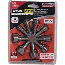 Manyetik Civata Somun Tutucu Adaptörü Çatı Trapez Lokma 9 Parça