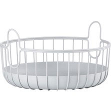 Inu Masa Üstü Tel Sepet Yumuşak Gri 22 x 8 cm