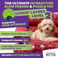 Outward Hound Nina Ottosson Lickin' Layers – Köpekler Için Interaktif Zeka Oyuncağı – Daha Yavaş Yeme Hızı Için