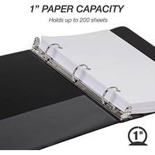 Economy 3 Halkalı Mini Bağlayıcı, Abd'de Üretilmiştir, 5/8 Inç Yuvarlak Halka Bağlayıcı, 100 Yaprak Tutar, Siyah, 6'lı Paket (MP32300)