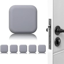 Kedi Kumu Kepçesi, 6 Adet Kapı Durdurucu, Gri Renkli Silikon Kapı Koruyucu, Güçlü Kendinden Yapışkanlı Duvar Koruyucu, Ev ve Ofis Kullanımı Için