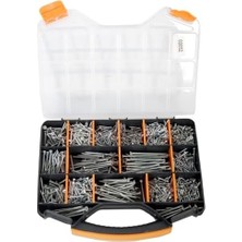 1231 Parça 16 Çeşit Vida Seti, Matkap Ucu- Büyük Sunta Vidası Seti-Vida Organizer Çantası