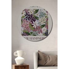 Petmudo AVM Çiçek Pazarı Konsept Modern Sanat Yağlı Boya Görünümlü Ahşap Dekoratif Tablo Yuvarlak Duvar Tablosu