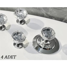 baytoptan 4 Adet Kristal Tasarımlı Çok Amaçlı Yapışkanlı Tutacak Buton