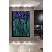 Petmudo AVM Mor Sümbül Tarlası Yağlı Boya Görünümlü Ahşap Dekoratif Ofis,mutfak, Tablo Çerçeve Görünümlü
