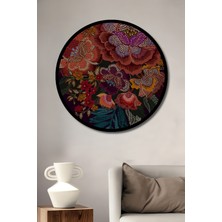 Petmudo AVM Rüya Bahçesi Yağlı Boya Görünümlü Dekoratif Ahşap Tablo Yuvarlak Duvar Tablosu Çerçeve Görünümlü