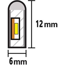 Ema Dükkan 12V Trafolu Neon LED Işık | Tak-Çalıştır Trafolu Neon Şerit LED Esnek Silikonlu Aydınlatma LED Hortum (5 Metre, Beyaz)