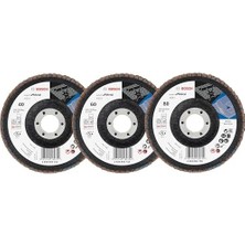 Professional 3 Adet Flap Disk Seti X551 Expert For Metal, Çelik ve Paslanmaz Çelik Taşlama Için, Açılı, 115 Mm, Kum Kalınlığı 40/60/80, Küçük Avuç Taşlama Makineleri Için Uygundur
