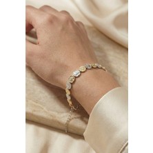 Aurrari Altın ve Gümüş Kaplama Ezme Dorika Ayarlanabilir Bileklikbileklik