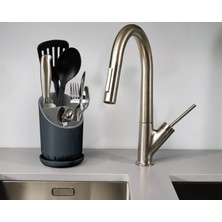 Çatal Bıçak Damlama Kabı - Koyu Gri