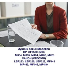 Ysy 59X CF259X & Can. CRG-057H ( Üründe Çip Yoktur ) M304 M305 M404 LBP223 LBP226 LBP228 10000(10K) Sayfa Verimli Muadil Toner (Siyah)