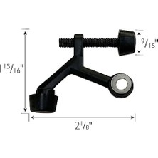 Menteşe Pimi Kapı Durdurucu Duvar Koruyucu, Kauçuk Uçlu Mat Siyah Ayarlanabilir Kapı Durdurucuları, 10'lu Paket, 189068