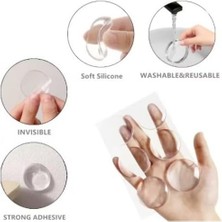 6 Adet Silikon Kapı Duvar Koruyucu, Kendinden Yapışkanlı, Şeffaf, Darbe ve Gürültü Önleyici Tampon,6'lı Set,