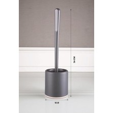 Silikon Wc Tuvalet Banyo Fırçası Klozet Fırçası Oval Gri