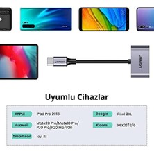 Type-C To 2 Type-C Kulaklık ve Şarj Dönüştürücü