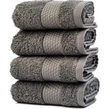 Soley | Minerva |%100 Doğal Pamuklu 4'lü Misafir Havlusu Seti Antrasit