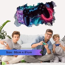 Oyun Duvar Çıkartmaları, Erkek Çocuk Odası Için Oyun Duvar Stickerları, Büyük Boy 3D Oyun Duvar Çıkartmaları, Kendinden Yapışkanlı Oyun Kumandası Stickerı