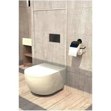 Yapışkanlı Siyah Geniş Kapaklı Tuvalet Kağıtlığı Wc Kağıtlık Tuvalet Kağıdı Askısı