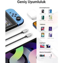 60W 3A Pd Type-C To Type-C Hızlı Şarj ve Data Kablosu 1.5 Metre Siyah