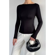Gülseli Kadın Likralı Kayık Yaka Body Bluz P-00020268