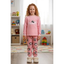Aydoğan Kız Çocuk Kadife Polar Desenli Pijama Takımı 1679 PEMBE02