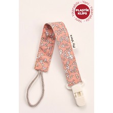 My Vera Yavruağzı Çiçek - Plastik Klipsli Pamuklu Emzik Askısı - Emzik Zinciri - Emzik Tutacağı