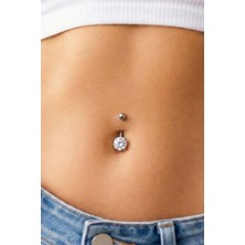Osha Aksesuar Taşlı Göbek Piercing | Paslanmaz Çelik