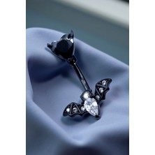 Osha Aksesuar Siyah Yarasa Kanatlı Göbek Piercing