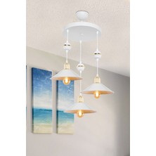 Duru Homelight Axes Beyaz Tepsi̇li̇ Küre Beyaz 3lü Beyaz Maya Avize