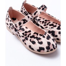 Papuccum Ortopedi Kız Çocuk Leoparlı Yumuşak Kaydırmaz Taban Babet