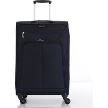 Mçs Unısex Ultra Hafif ve Lüx Kapağı Körüklü Çok Gözlü 360 Derece Döner 4 Teker Kumaş  Valiz