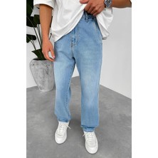 Açık Buz Mavi Yan Cepli Basic Baggy Pantolon