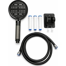 Suvia Filtreli Duş Başlığı Seti – Yüksek Basınçlı Duş Başlığı | 3 Yedek Filtre | Duş Hortumu | Yapışkanlı Mafsal