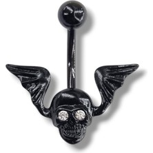 Osha Aksesuar Beyaz Göz Kuru Kafa Göbek Piercing